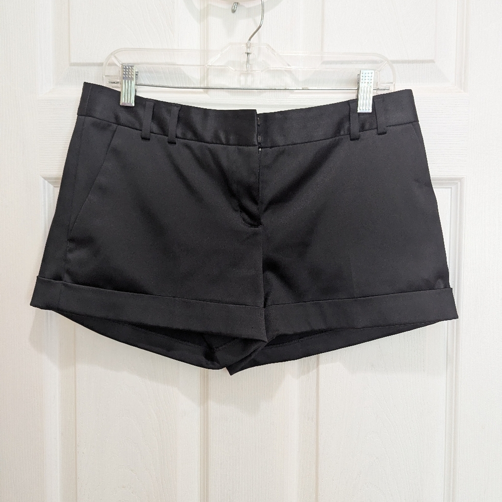 Express Black Satin Dress Shorts